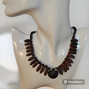 VTG 1970s Unisex Lucky Sea Bean Beaded Barbarian Surfer Choker Necklace